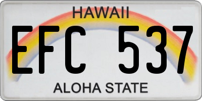 HI license plate EFC537