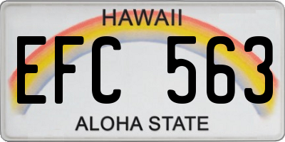 HI license plate EFC563