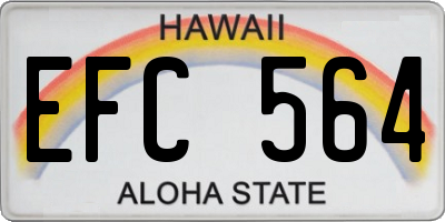 HI license plate EFC564