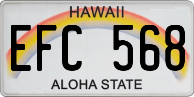 HI license plate EFC568