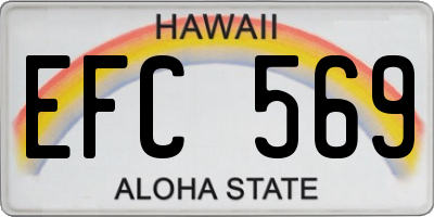 HI license plate EFC569
