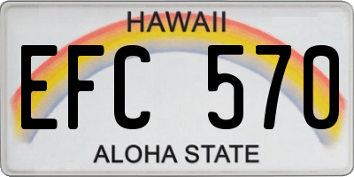 HI license plate EFC570