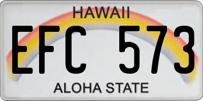 HI license plate EFC573