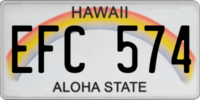 HI license plate EFC574