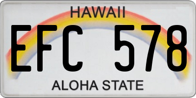 HI license plate EFC578