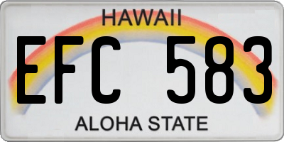 HI license plate EFC583