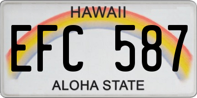 HI license plate EFC587
