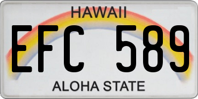 HI license plate EFC589