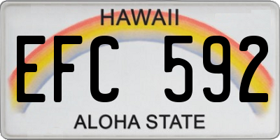 HI license plate EFC592