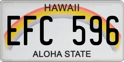 HI license plate EFC596