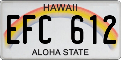 HI license plate EFC612