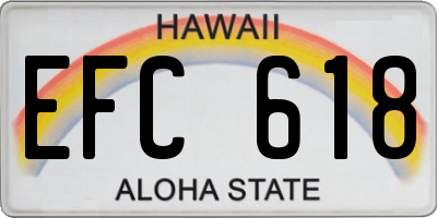 HI license plate EFC618
