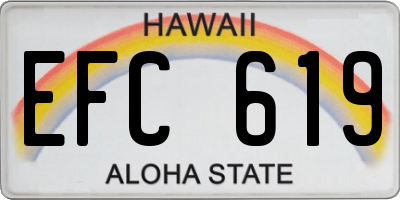 HI license plate EFC619
