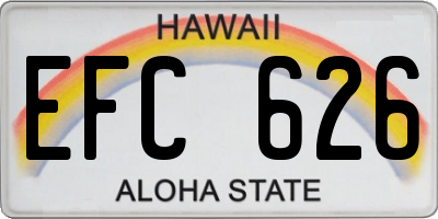 HI license plate EFC626