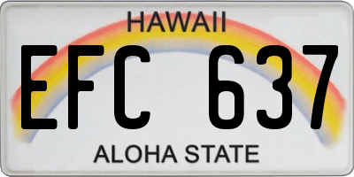 HI license plate EFC637
