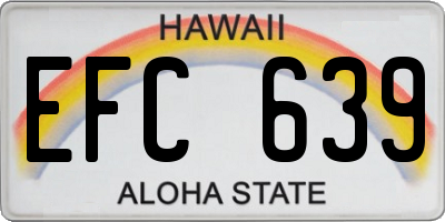 HI license plate EFC639