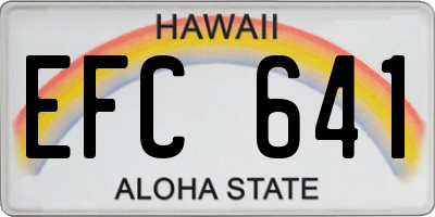 HI license plate EFC641