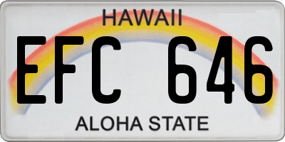 HI license plate EFC646