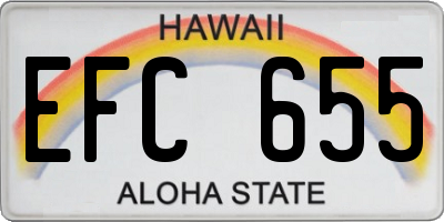 HI license plate EFC655