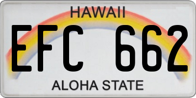 HI license plate EFC662