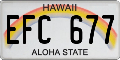 HI license plate EFC677