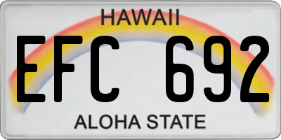 HI license plate EFC692
