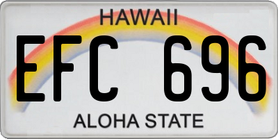 HI license plate EFC696