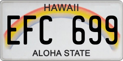 HI license plate EFC699