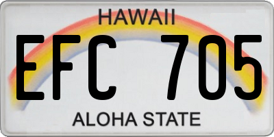 HI license plate EFC705
