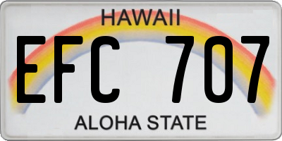 HI license plate EFC707