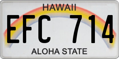 HI license plate EFC714