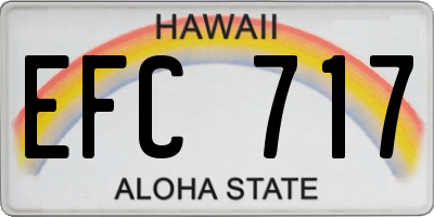 HI license plate EFC717