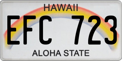 HI license plate EFC723
