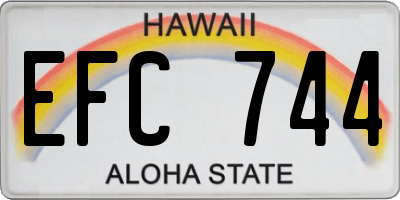 HI license plate EFC744