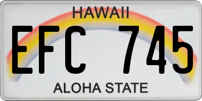 HI license plate EFC745