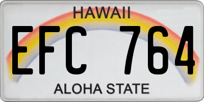HI license plate EFC764