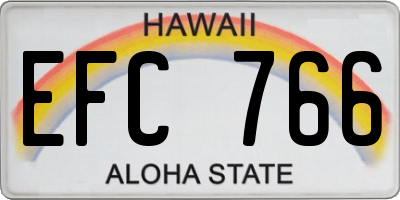 HI license plate EFC766
