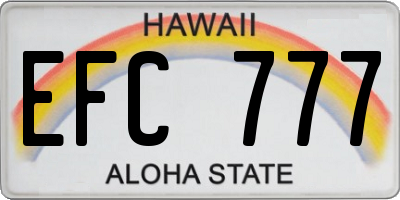 HI license plate EFC777