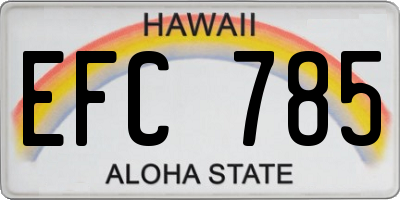 HI license plate EFC785