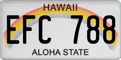 HI license plate EFC788