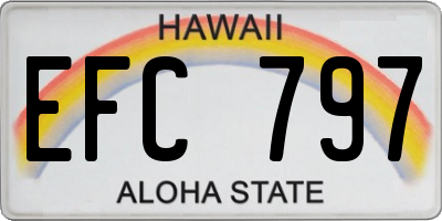 HI license plate EFC797