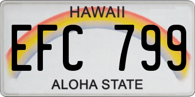 HI license plate EFC799