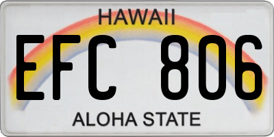 HI license plate EFC806