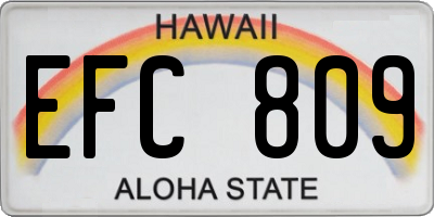 HI license plate EFC809