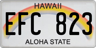 HI license plate EFC823