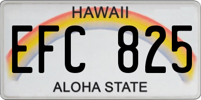 HI license plate EFC825
