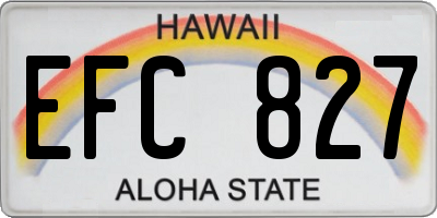 HI license plate EFC827