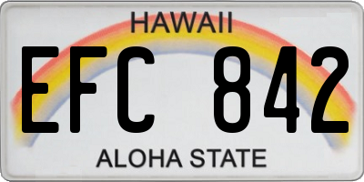 HI license plate EFC842