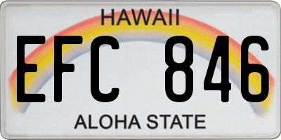 HI license plate EFC846