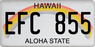 HI license plate EFC855